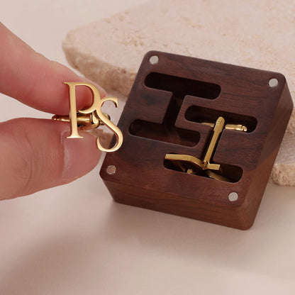Personalized Initial Cufflinks Custom Monogram Letter Cuff Links for Men Valentine's Day Romantic Gift Engraved Name Initia