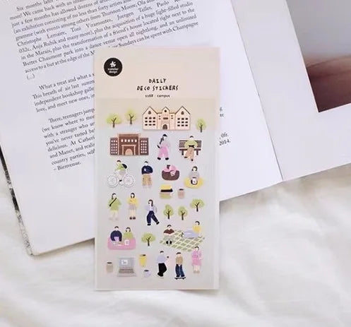 Suatelier Scrapbook Stickers Korea Stationery Junk Journal Diary Deco Sticker Scrapbooking Supplies DIY Photo Album Decoratio