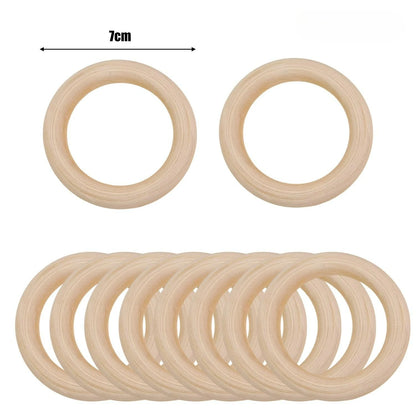 Unfinished Wood Rings Smooth Natural Wooden Ring Circles for Craft DIY Wood Hoops Jewelry Ornaments Connectors Jewelry Making