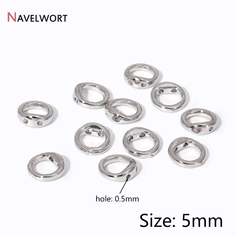 End Caps For Jewelry,10/20Pcs 18K Gold Plated Brass Metal End Caps For DIY Bracelet Necklace Making Finding,Supplies For Jewe
