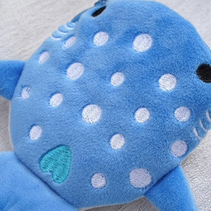 New Cartoon Shark Plush Coin Purse Cute Coin Holder with Keyring Data Cable Organiser Zippered Pouch Small Gift