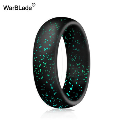 WarBLade 5.7mm Food Grade FDA Silicone Rings For Women Wedding Rubber Bands Hypoallergenic Flexible Silicone Finger Ring - Bl