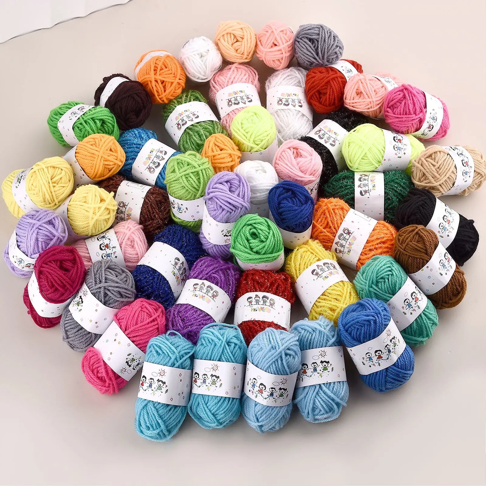 12Color Set Kids DIY Knitting Crochet Yarns Colorful Material For Needlework Sewing Hand Crafting Wool Ball Hat Dolls Soft Se