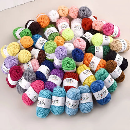 12Color Set Kids DIY Knitting Crochet Yarns Colorful Material For Needlework Sewing Hand Crafting Wool Ball Hat Dolls Soft Se