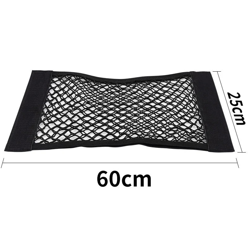 Car Trunk Mesh Organizer Car Tail Storage Net Seat Back Pocket Universal Trunk Bag Auto Magic Tape Network Interior Accessori