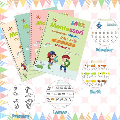 Magical Tracing Workbook Educational Montessori Books for Children Pen Control Training Reusable Calligraphy Copybook for Kid