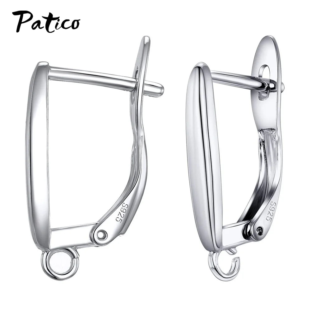 New Design Hollow Hook Earrings DIY Earrings Clasps Hooks For Woman Handmade 925 Sterling Silver Jewelry Making Accessories
