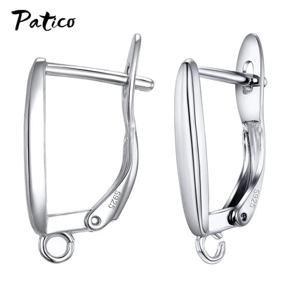 New Design Hollow Hook Earrings DIY Earrings Clasps Hooks For Woman Handmade 925 Sterling Silver Jewelry Making Accessories