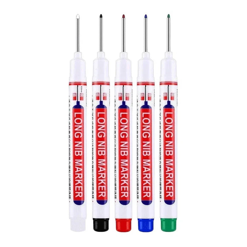 4Pcs/Set 20mm Deep Hole Long Nib Head Markers For Metal Perforating Pen Waterproof Bathroom Woodworking Decoration Multi-Purp