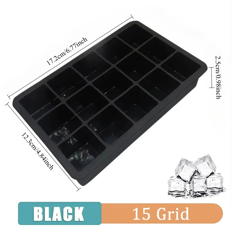 4/6/8/15Grids Silicone Ice Cube Molds Spherical Ice Molds Reusable Whiskey Ice Cube Molds Cocktail Freezer DIY Homemade Barwa