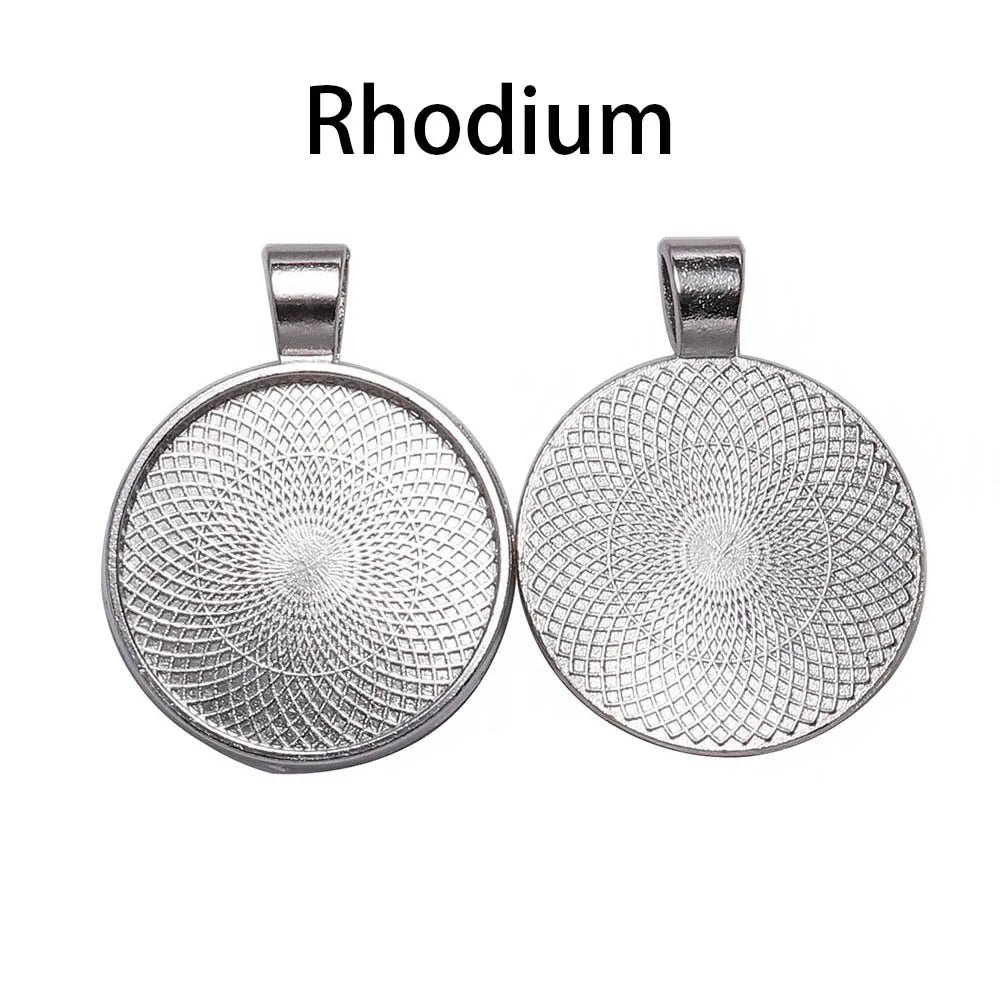 10Pcs 20/25/30mm Necklace Pendant Setting Cabochon Cameo Base Tray Bezel Blank For Pendants Cabochons Jewelry Making Accessor
