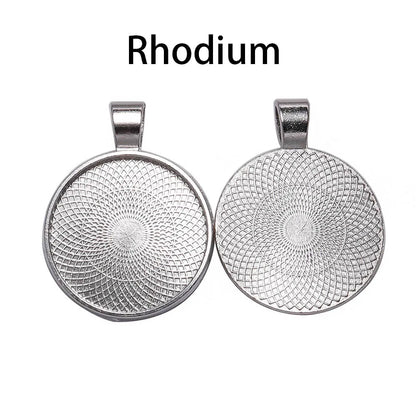 10Pcs 20/25/30mm Necklace Pendant Setting Cabochon Cameo Base Tray Bezel Blank For Pendants Cabochons Jewelry Making Accessor