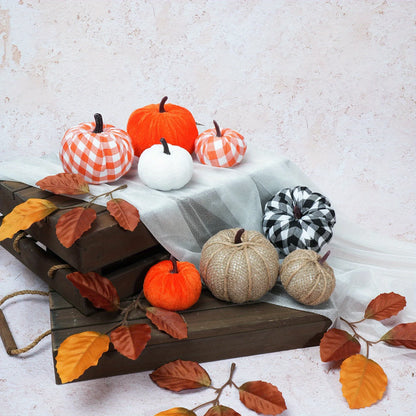 8Pcs Fall Thanksgiving Artificial Pumpkin Autumn Table Centerpiece for Thanksgiving Halloween Party Mantel Farmhouse Decor
