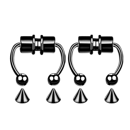 Women Fake Piercing Nose Ring Hoop Septum Non Piercing Nose Clip Rock HipHoop Stainless Steel Magnet Fashion Punk Body Jewelr