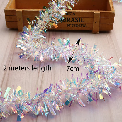 2m Gorgeous Colorful Foil Madder Christmas Tree Garland Birthday Party Wedding Decor Thanksgiving Home Decoration Supplies