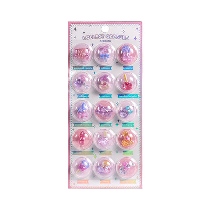 3 pcs/6 pcs Random 3D Creative Space Food Cartoon Round Relief Stickers Scrapbooking Diy Journal Cute Stationery Sticker - BU