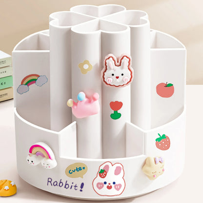 Rotating Pen Holder Desk Organizers Large Capacity Pen Storage Box Cosmetic Brush Organization Box Study Dormitory Accessorie