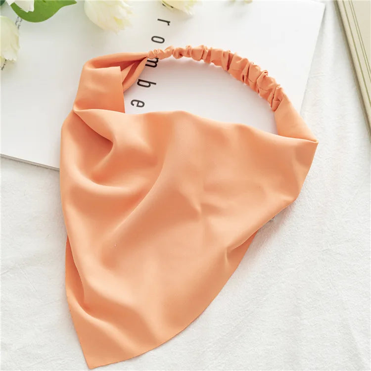 2022 Summer Vintage Print Flower Beach Bandana Hair Scarf Fashion Elastic Rubber Headbands for Women Girl Hair Accessories - 
