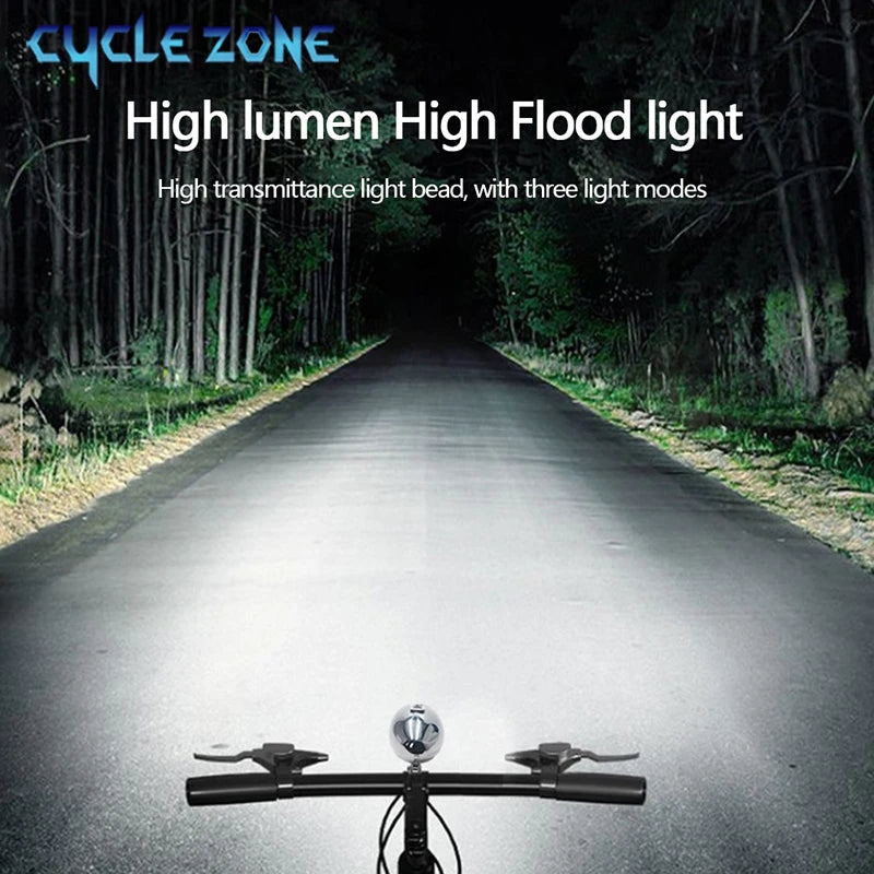Vintage Bicycle Front Light 3 LED Bike Headlight MTB Flashlight Retro Design Cycling Head Lamp for Night Riding Black Silver