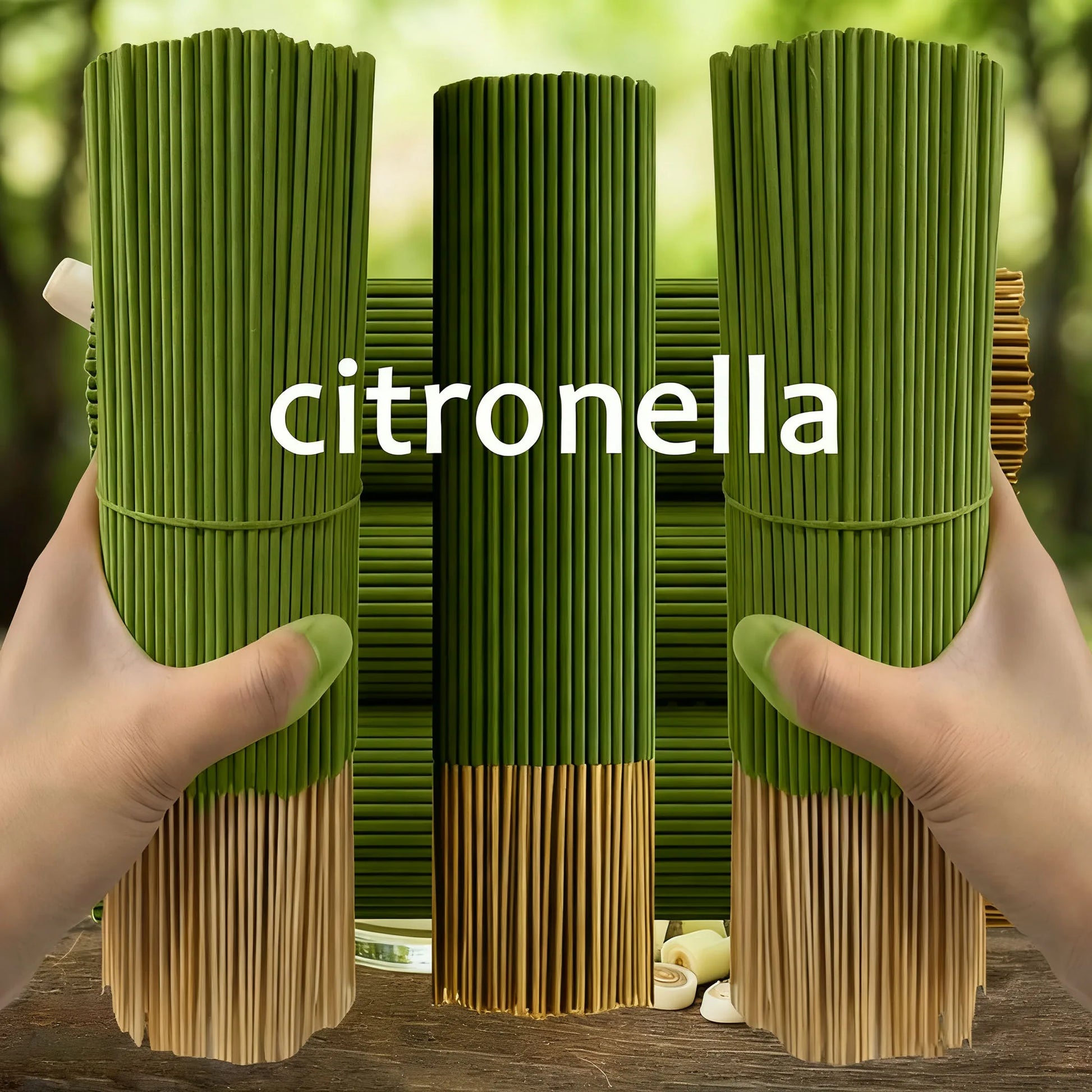 Lemongrass Sticks That Extend the Burning Time, Artificial Wooden Four-Season Fragrance, Suitable for Home, Camping, Garden, 