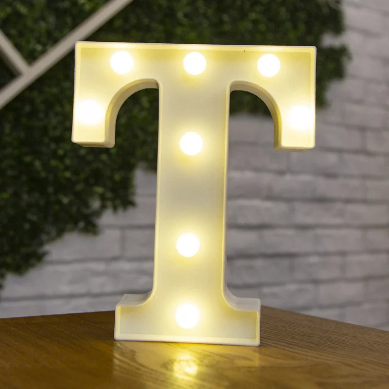 Alphabet Letter LED Nights Lights Number Lamp Decor Party Room Birthday Wall Wedding Home Decorations Personalised Ornaments