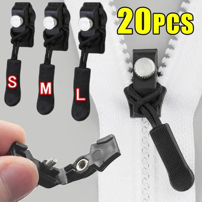 Universal Zipper Repair Kit Quick Instant Detachable Zipper Head Replacement Zipper Slider Pull for Jacket Bags Coat Free Sew