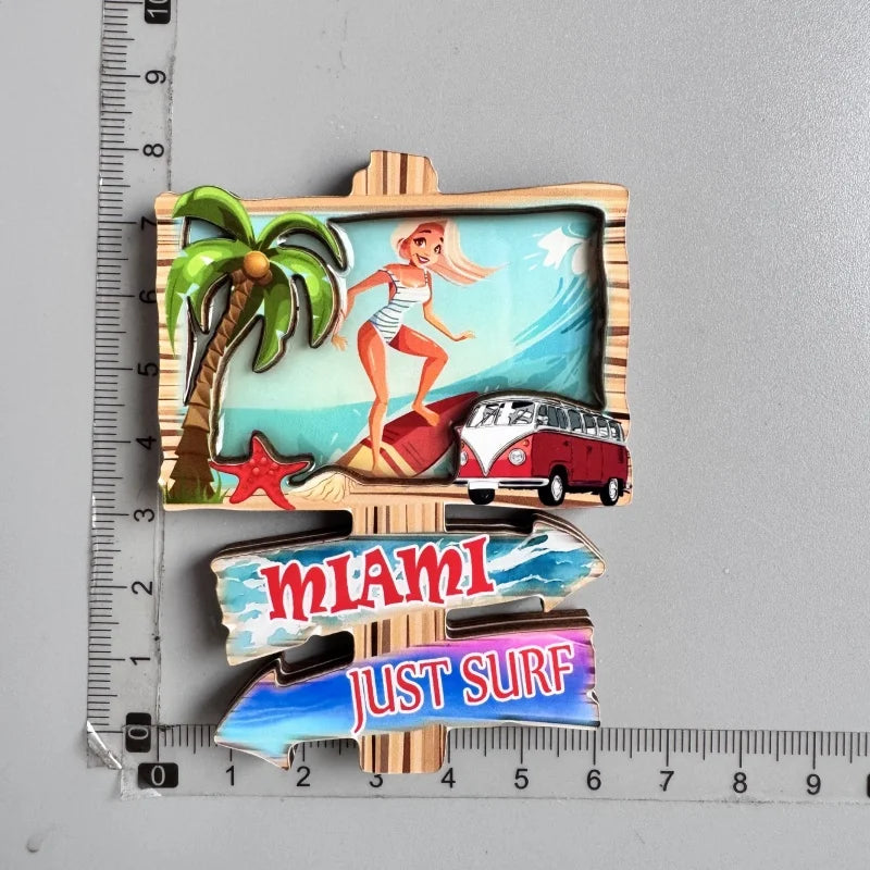 Tourist Souvenirs Fridge Magnets USA,refrigerator Decorations for Miami New York Hawaii Collection of Fridge Ornaments Sticke