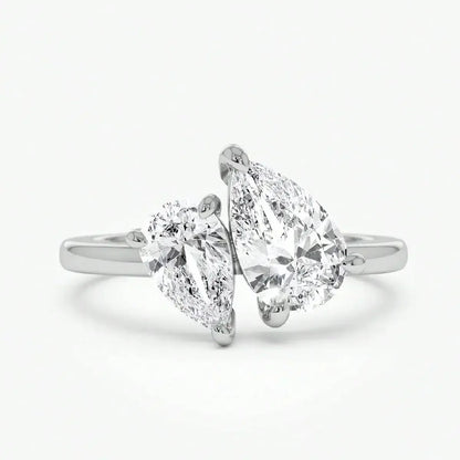 Asglam 925 Sterling Silver Simple Classic Zircon Water Drop Ring For Women Engagement Wedding Luxury Fine Jewelry
