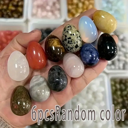 12 PCS Egg Stones, Polished Crystal Stones, DIY Decorations, Suitable as Home Décor, Desktop Ornaments, Aquarium Decorations