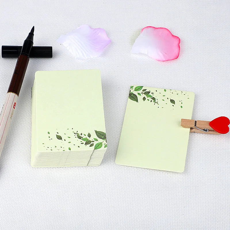 20/40Pcs Blank Greeting Cards, Chinese Style Paper, White Kraft, Small, Floral, DIY Crafts - D / 40Pcs