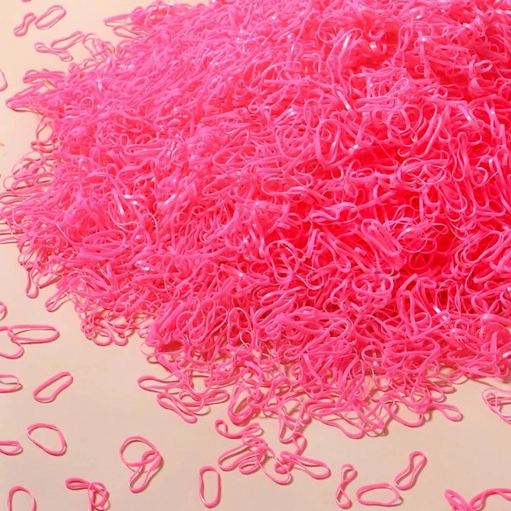 500/1000/2000pcs Girls Colourful Disposable Rubber Band Hair Ties Headband Children Ponytail Holder Bands Kids Hair Accessori