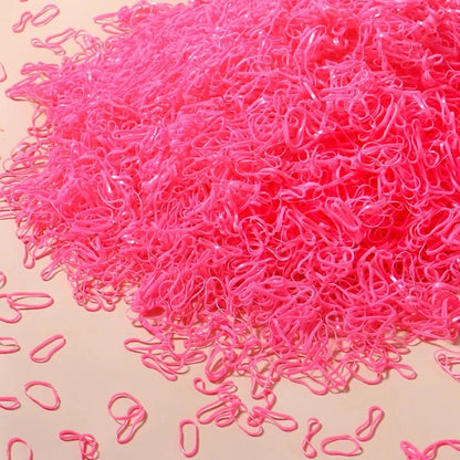 500/1000/2000pcs Girls Colourful Disposable Rubber Band Hair Ties Headband Children Ponytail Holder Bands Kids Hair Accessori