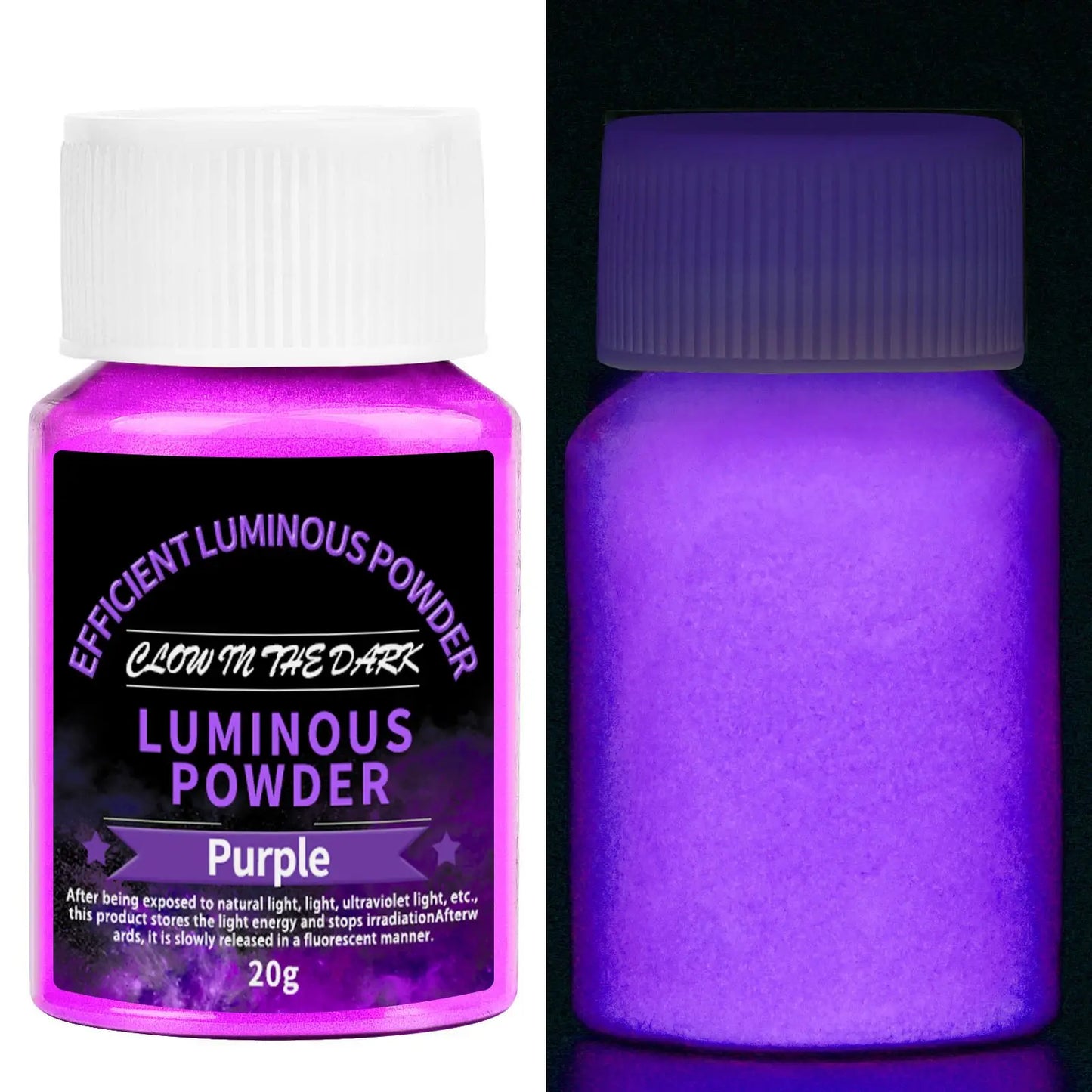 20g Long Lasting Bright Luminous Powder Paint Epoxy Resin Pigment Glow In The Dark Fluorescent Powder DIY Jewelry Making Fill
