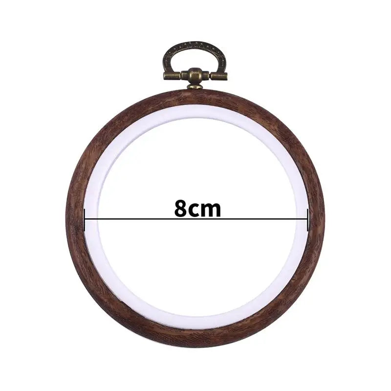 Sewing Tool Round Oval Wooden Color Embroidery Hoops Frame Set Plastic Embroidery Hoop Rings For DIY Cross Stitch Needle Craf