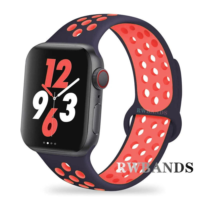 Sport Strap for Apple Watch Band 46mm 44mm 40mm 42-38-41mm 45mm Breathable Bracelet iWatch Series 10 9 8 7 6 SE 5 3 Ultra 2 4