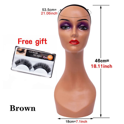 Manikin Wig Display Stand Female Mannequin Pvc Realistic Mannequin Head Bust For Wigs Display Making Styling Hats,Sunglasses 