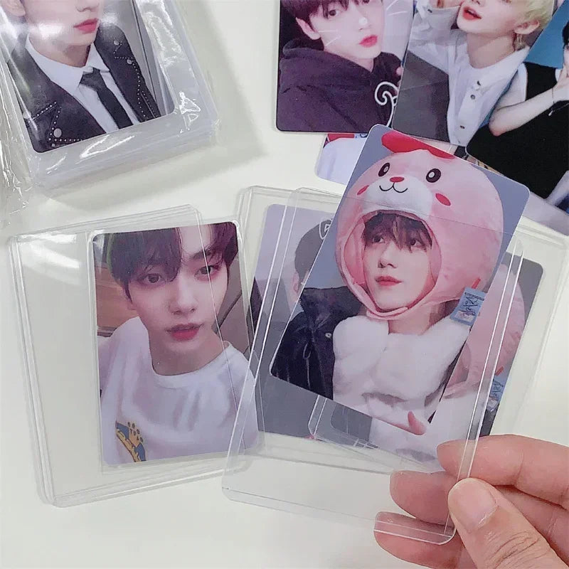 100/1pcs Card Sleeves Holder Game Cards 35PT PVC Hard Plastic Card Holder Toy Top Loaders for Protectors Trading Storage Gift