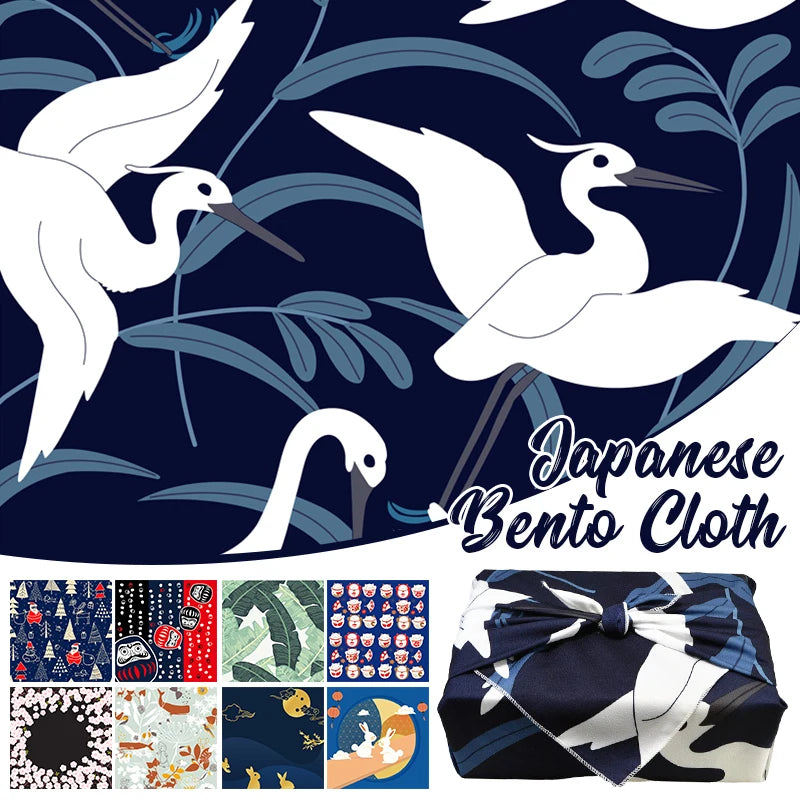 70*70cm Japanese Furoshiki Sushi Bento Cloth Handkerchief Daruma Dharma Good Luck Zen Sakura Pattern Napkin Wrapping Towel