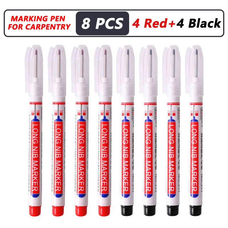 iLMH 1-40PCS Deep Hole Long Nib Head Markers For Metal Perforating Pen Waterproof Bathroom Woodworking Decoration Multi-Purpo