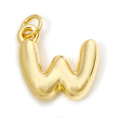 1Pcs English Letter Brass Charms 18K Real Gold Plated Capital Alphabet Initial A-Z Pendant Personalized Jewelry Making Findin