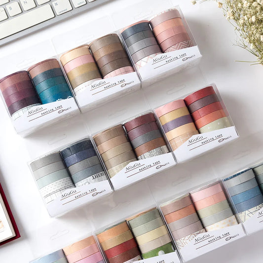 10 Rolls Kawaii Washi tapes set School supplies Cute stickers Masking tape Aesthetic stationery Scrapbooking journal decorati