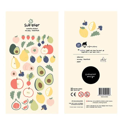 Suatelier Foods Stickers Aesthetic Scrapbooking Cute Junk Journal Ephemera Korean Deco Sticker Planner Diary DIY Craft Suppli