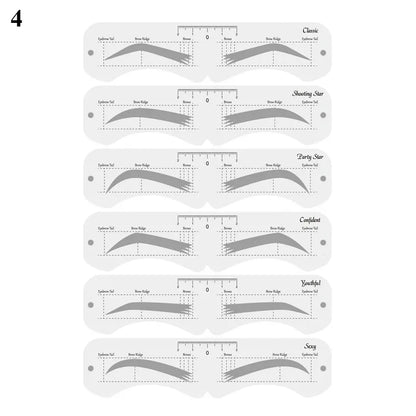 Reusable Eyebrow Stencil Set Soft Ruler Brow Definer Eye Brow Drawing Guide Styling Shaping Grooming Template Card Makeup Too