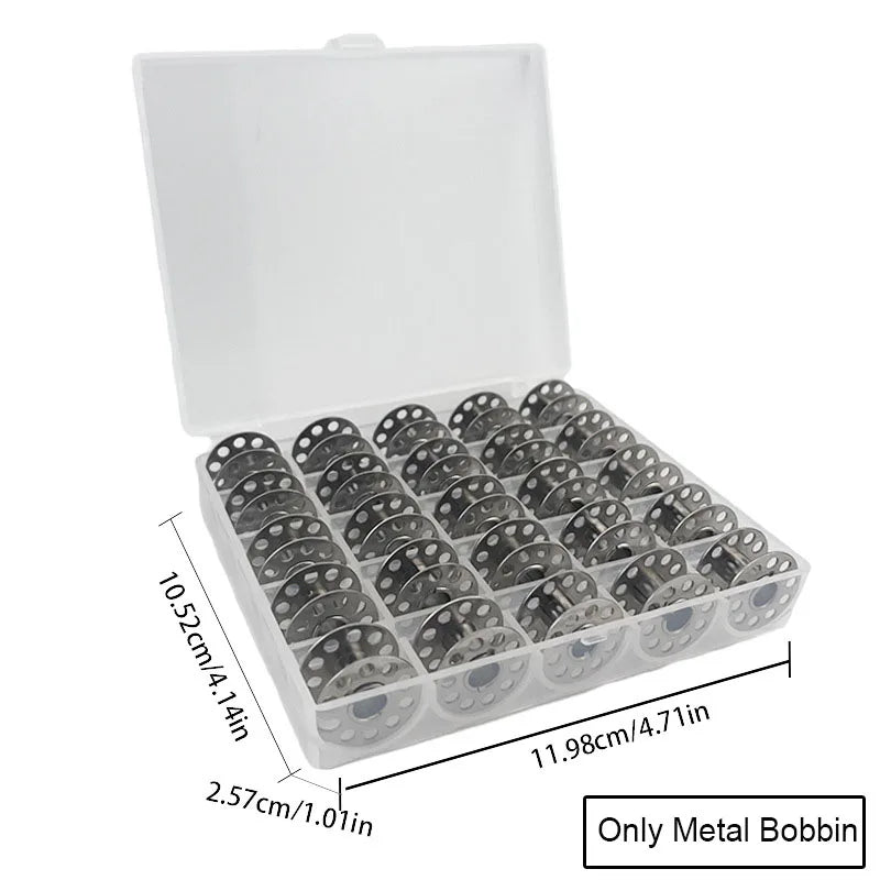25/36 Colors Set Bobbin Thread Polyester Thread Spools Sewing Machine Bobbins With Storage Box For Embroidery Sewing Accessor