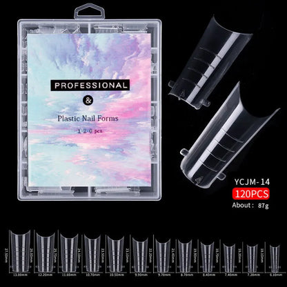 Misscheering 120Pcs/Box Transparent Fake Nails Acrylic French Nail Tips Full Coverage Press On Nails Accessory DIY Manicure T