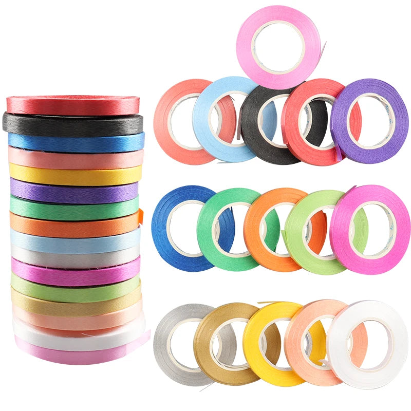 10metre/Roll Balloon Ribbon Birthday Party Decoration Supplies Wedding Accessories DIY 5mm Balloon Rope Satin Colourful Ribbo