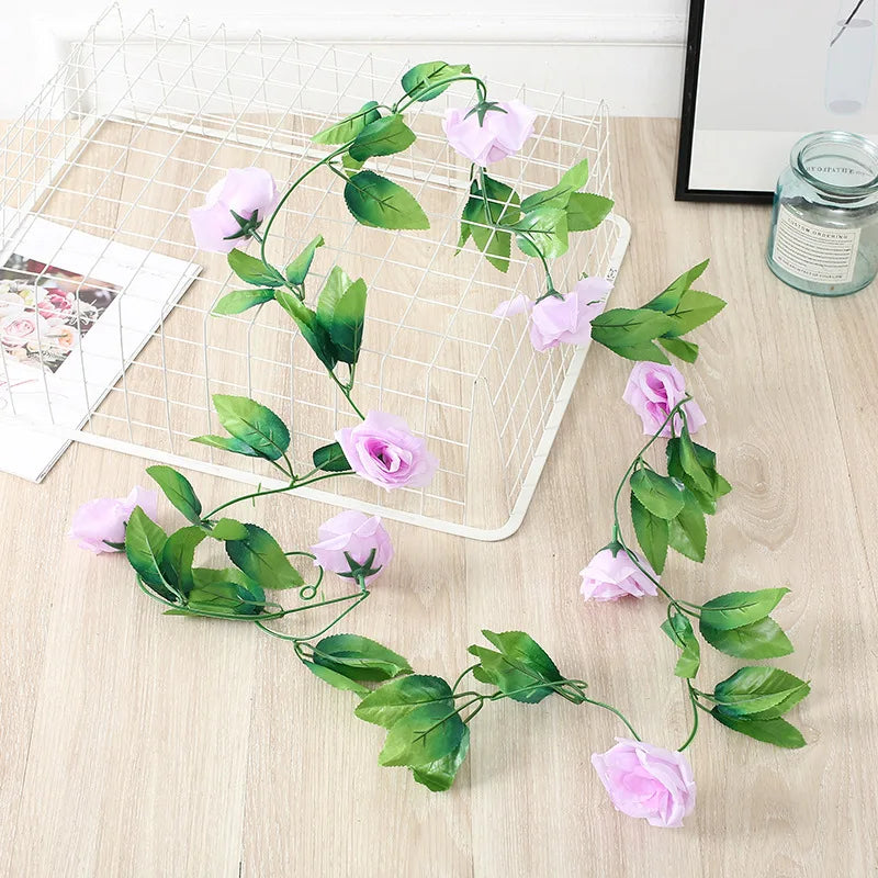 7ft 2m Flower String Artificial Wisteria Vine Garland Plants Foliage Outdoor Home Trailing Flower Fake Flower Hanging Wall De