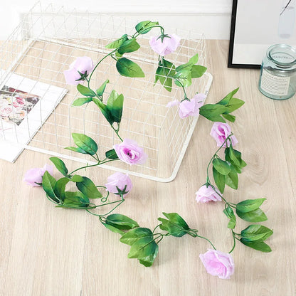 7ft 2m Flower String Artificial Wisteria Vine Garland Plants Foliage Outdoor Home Trailing Flower Fake Flower Hanging Wall De
