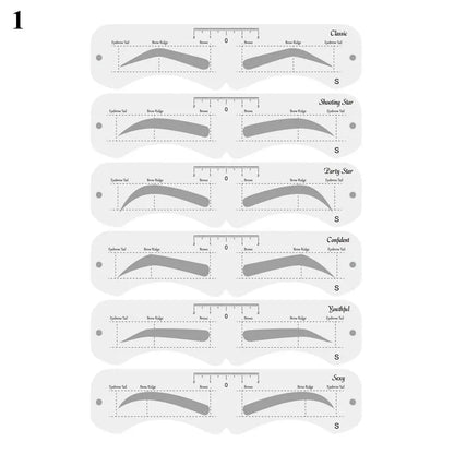 Reusable Eyebrow Stencil Set Soft Ruler Brow Definer Eye Brow Drawing Guide Styling Shaping Grooming Template Card Makeup Too