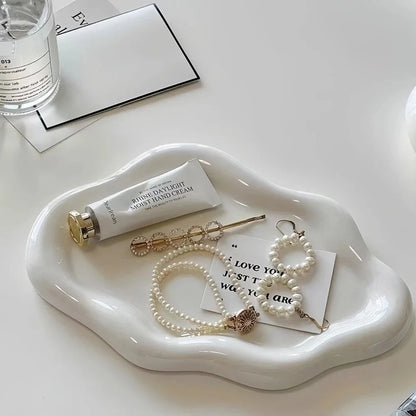 Light Luxury PVC Plastic Jewelry Tray Mini Cloud Shape Storage Plate Jewelry Display Plate Watches/Keys Storage